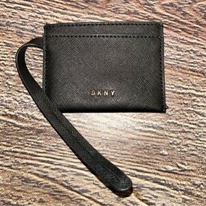 DKNY Black Leather Wristlet